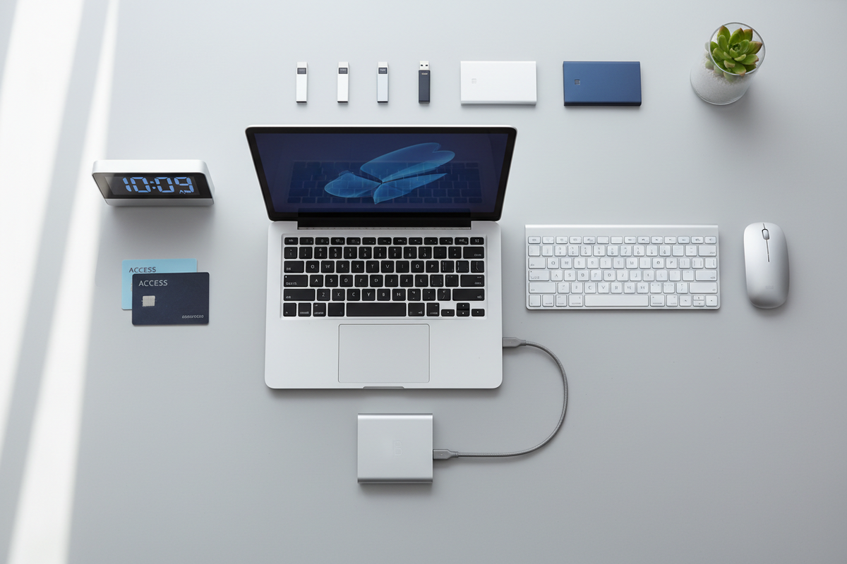 A More Organized Digital Workflow with Time Clocks & Cards, Data Storage, and Laptop Accessories