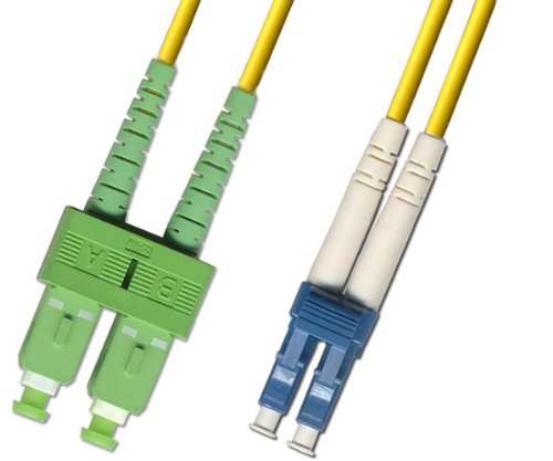 1M - Singlemode Duplex Fiber Optic Cable - LC/UPC to SC/APC by UltraSpecCables