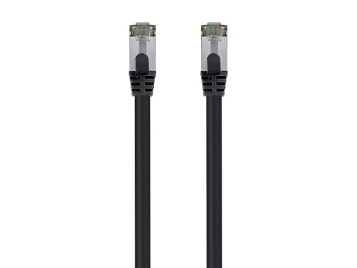 Monoprice Cat8 3ft Black Patch Cable Double Shielded 26AWG 2GHz 40G Pure Bare by Monoprice