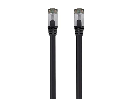Monoprice Cat8 5ft Black Patch Cable Double Shielded 26AWG 2GHz 40G Pure Bare by Monoprice