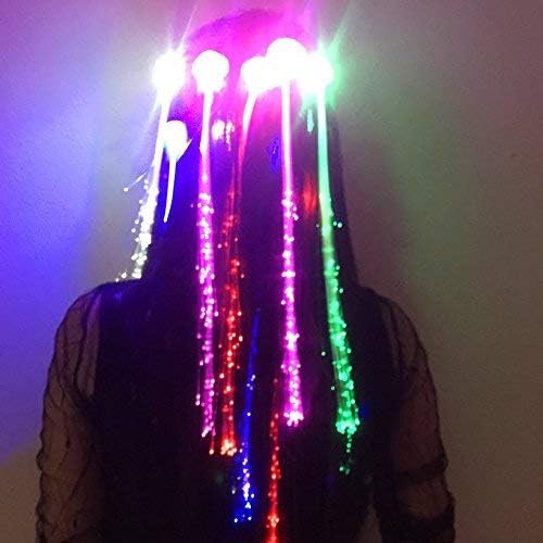 20pcs Multicolor LED Flashing Fiber Optic Hair Barrettes - Image 2