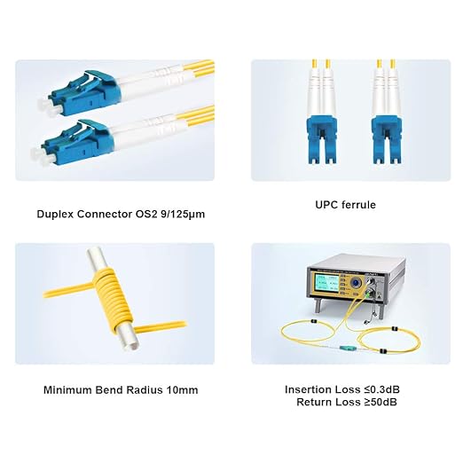 FLYPROFiber- 20M OS2 LC to LC Fiber Patch Cable, Length Options: 0.2m-300m - Image 3