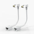 2Pack CAT6 Ethernet Extension Cable White 90 Degree Short Cat 6 Cable Extender by JUXINICE