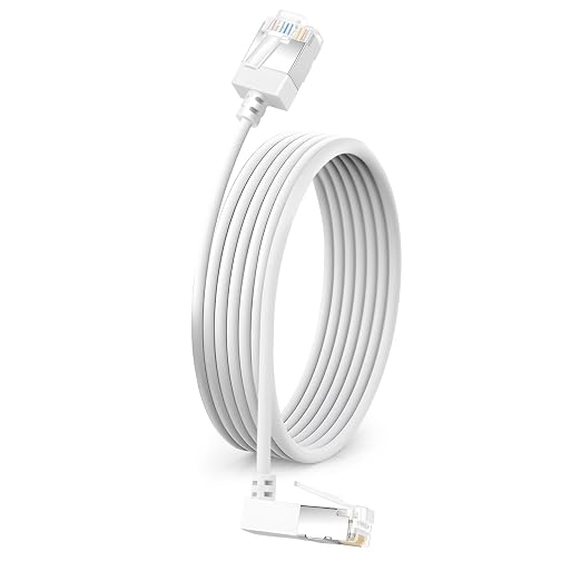 Flexible Cat 6 Ethernet Cable 270 °Upward Angle 3.3 Feet, Ultra Thin & Slim by DUTEVOLNS