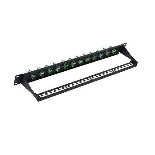 1U Fiber Patch Panel with 12 SC APC Single Mode Fiber Optic Couplers Singlemode by FiberOpticalAccessories