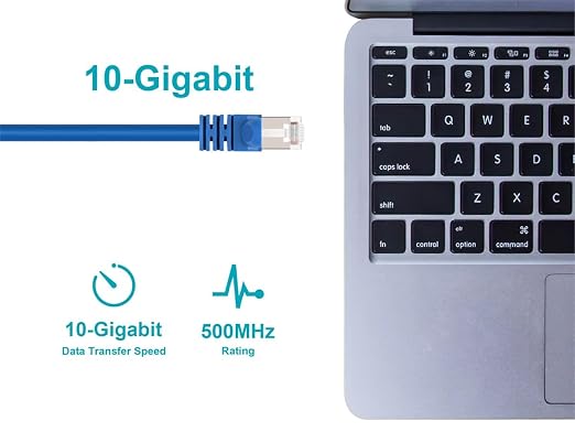 Monoprice Cat6A 14ft Blue Patch Cable Double Shielded 26AWG 10G Pure Bare - Image 5