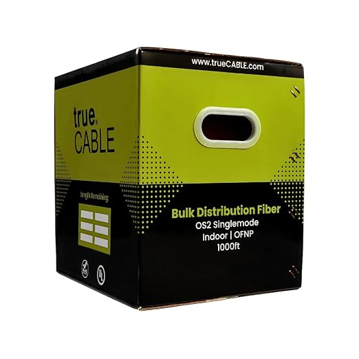 TRUE CABLE 12 Strand Fiber Indoor Distribution Cable, 1000 Feet, OS2 Single by trueCABLE