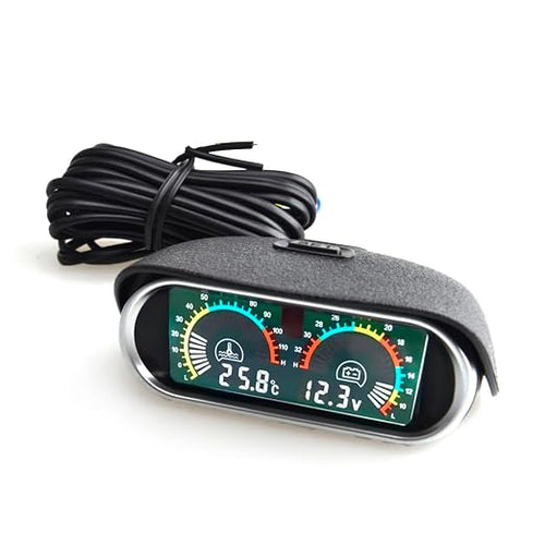2-in-1 Auto Car LCD Meter Digital Voltage Water Temperature Fuel Gauge by ZHSYMX