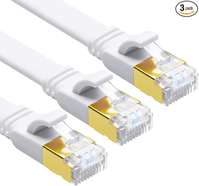 Yauhody CAT 8 Ethernet Cable, 1.5ft 3 Pack Flat CAT8 Cord, High Speed 40Gbps by Yauhody