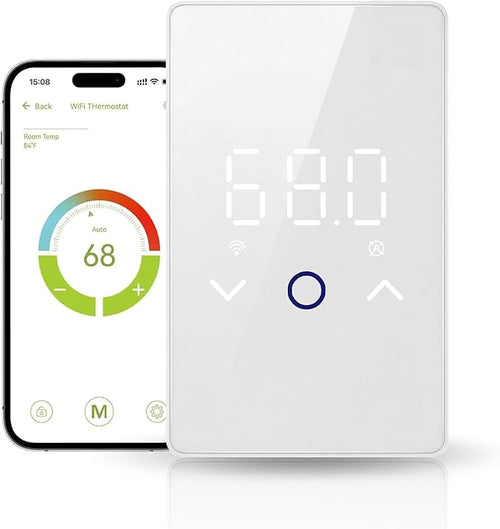 1PC WiFi Thermostat for Electric Floor Heating Systems, Touchscreen LED Display by YeloDeer