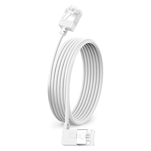 Flexible Cat 6 Ethernet Cable 90° Right Angled 15 Feet, Ultra Thin & Slim Rj45 by DUTEVOLNS