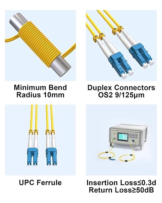 LC to LC Single Mode Fiber Patch Cable 6M OS2 Duplex, 1G/10G/40Gbps, Compatible - Image 7