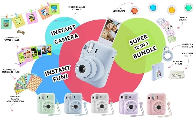 Fujifilm INSTAX MINI 12 Blue Bundle 2025, Pastel Blue) - Image 9