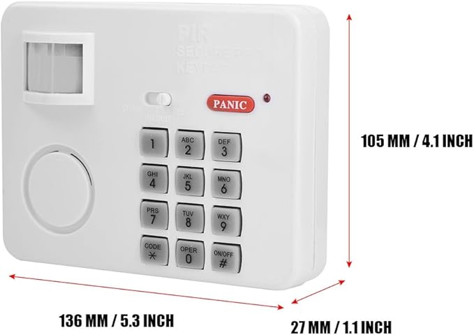 105DB Password Wireless Home Security Emergency Keypad Alarm Siren, 105° Alarm - Image 6