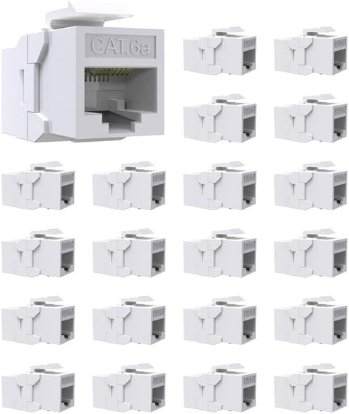 20 Pack Cat6A Keystone Jack Coupler RJ45 Female to Female Ethernet Wall Jack by VANDESAIL