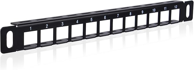 GeeekPi 10 inch 0.5U 12 Port Blank Keystone Patch Panel by GeeekPi