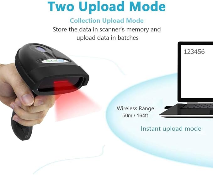 NETUM Wireless Barcode Scanner, 2 in 1 2.4G Wireless & USB Wired 1D Laser - Image 5