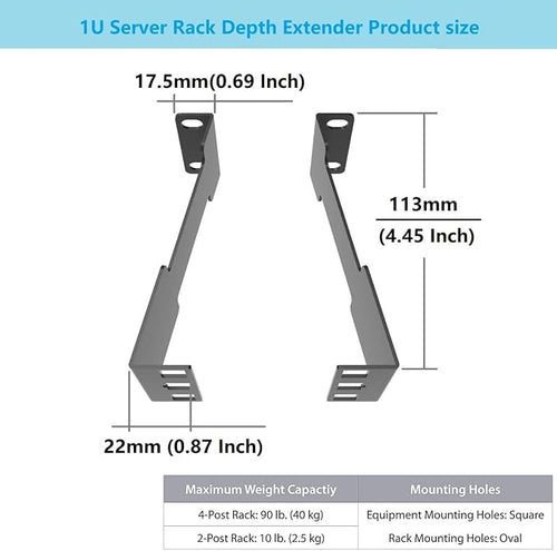 1U Server Rack Depth Extender - Image 2