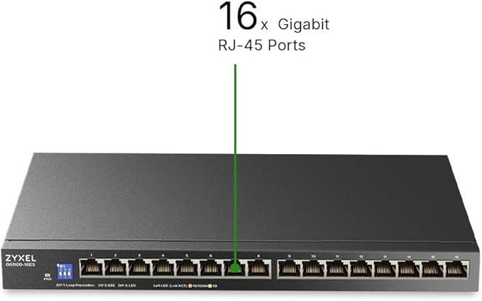 Zyxel 16 Port Network Switch | Unmanaged Gigabit Ethernet Switch | 16x GbE - Image 2