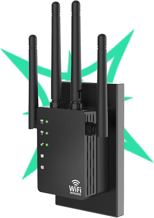 105-Device Compatible WiFi Extender Signal Booster, WiFi Extender, 12880 Sq.Ft by GEYILO
