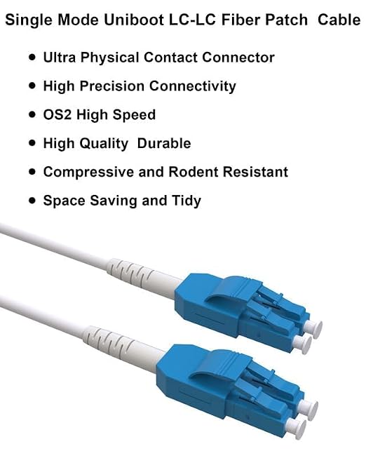 15M OS2 LC to LC Outdoor Armored Fiber Patch Cable, Uniboot Single Mode 9/125µm - Image 6