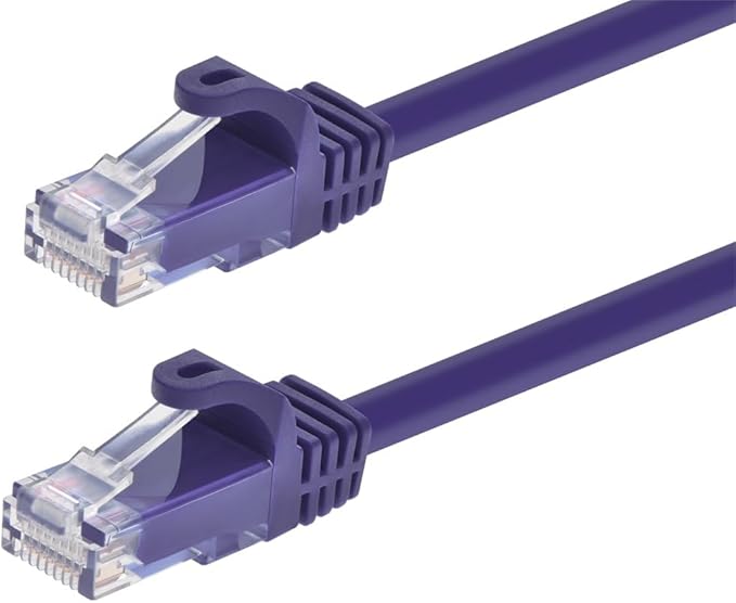 Monoprice Cat5e 1ft Purple Patch Cable UTP 24AWG 350MHz Pure Bare Copper by Monoprice