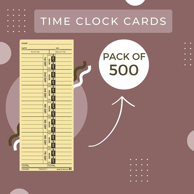 Time Clock Cards Front Load Manual Time Cards - Image 4