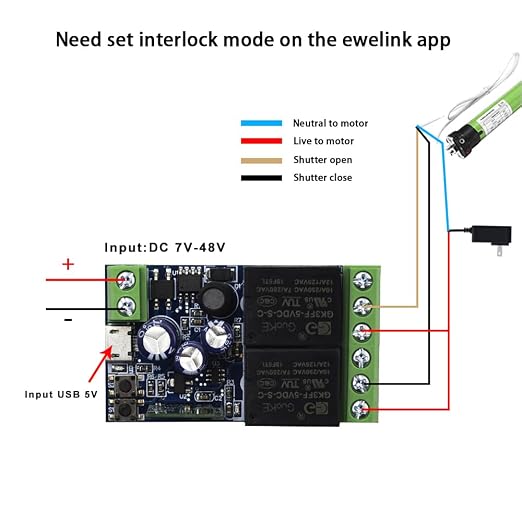 Ewelink WiFi Wireless Smart Relay Module USB 5v 2 Channel Momentary Toggle - Image 6