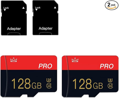 2 Pack Micro Memory Card 128GB Class 10 by TECKFLARY