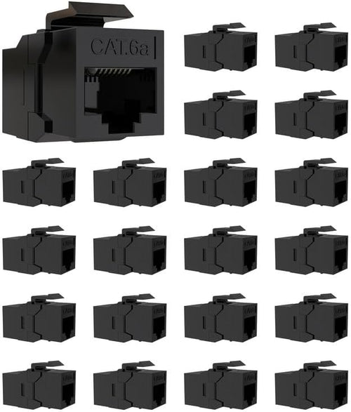 20 Pack CAT6A RJ45 Keystone Couplers, Ethernet Keystone Jack Female to Female by VANDESAIL