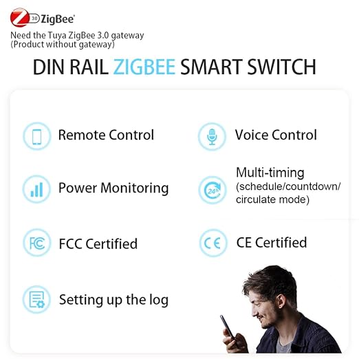 TONGOU ZigBee DIY Smart Switch 40A| DIN Rail Switch| 1P+N 90-240VAC| Real-time - Image 3