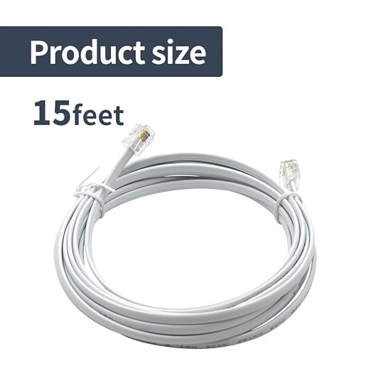 Phone Cable 15 Feet Short Telephone Line Cord - Image 7