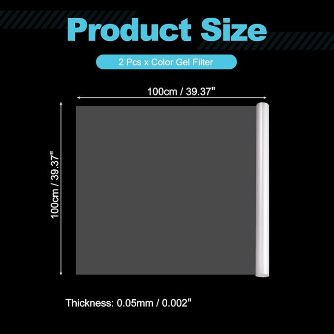 MECCANIXITY Lighting Gel Filter 39.4x39.4 Inch White Color Correction Sheet - Image 2