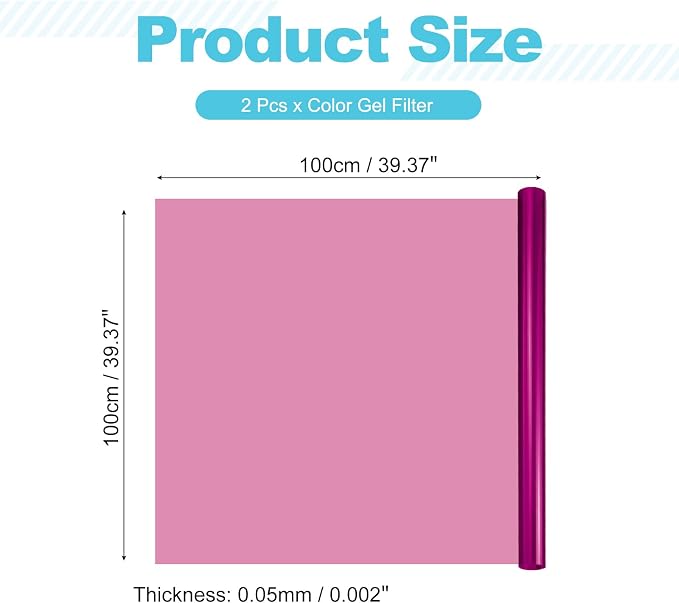 MECCANIXITY Lighting Gel Filter 39.4x39.4 Inch Pink Color Correction Sheet - Image 2