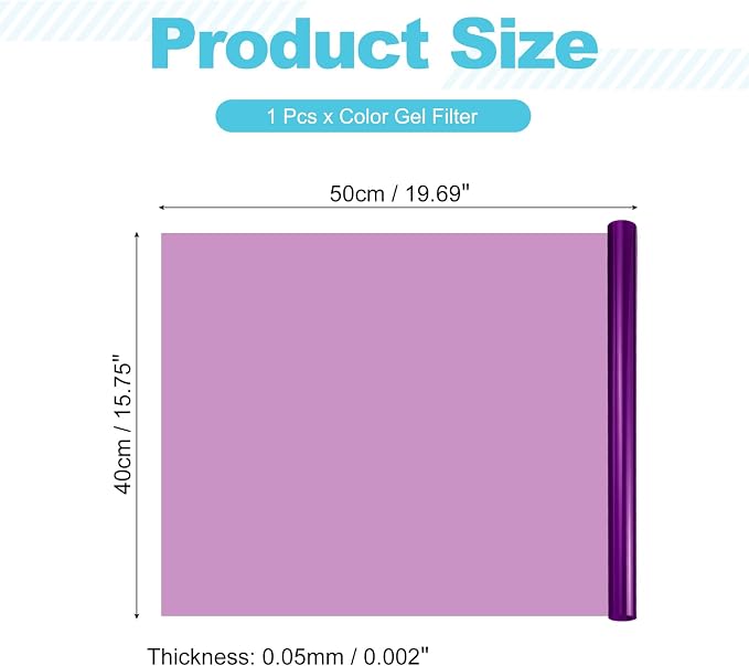 MECCANIXITY Lighting Gel Filter 15.7x19.7 Inch Purple 797 Color Correction Sheet - Image 2