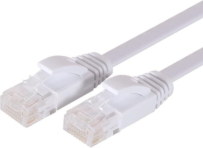 BUSOHE Cat6 Ethernet Cable 10FT 2Pack White, Cat-6 Flat RJ45 Computer Internet - Image 2