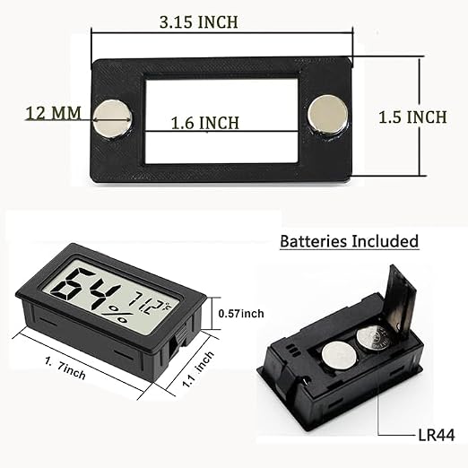 2 Pcs Magnetic Jumping Spider Enclosure Thermometer and Humidity Gauge - Image 4