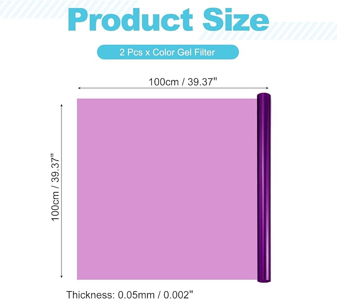 MECCANIXITY Lighting Gel Filter 39.4x39.4 Inch Purple 797 Color Correction Sheet - Image 2