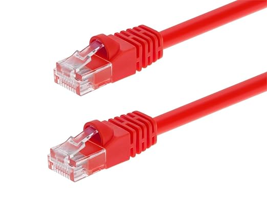 Monoprice Cat6 3ft Red Crossover Patch Cable UTP 24AWG 550MHz Pure Bare Copper by Monoprice