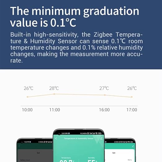 Haozee Zigbee Temperature and Humidity Sensor, ZigBee Hub Required, - Image 4