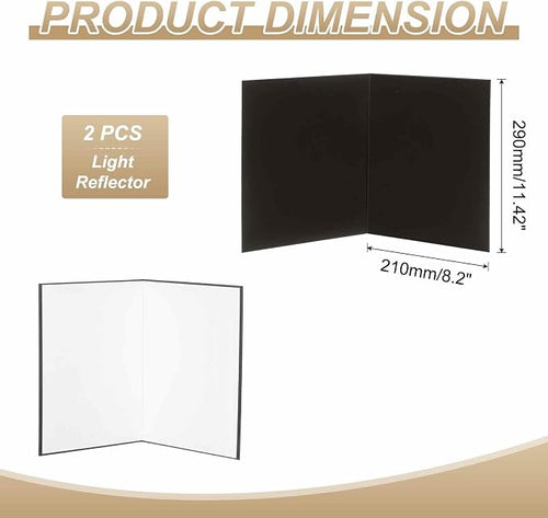 2Pcs 11"x8" Light Reflector 2 in 1 Photography Reflector Cardboards, Foldable & - Image 2