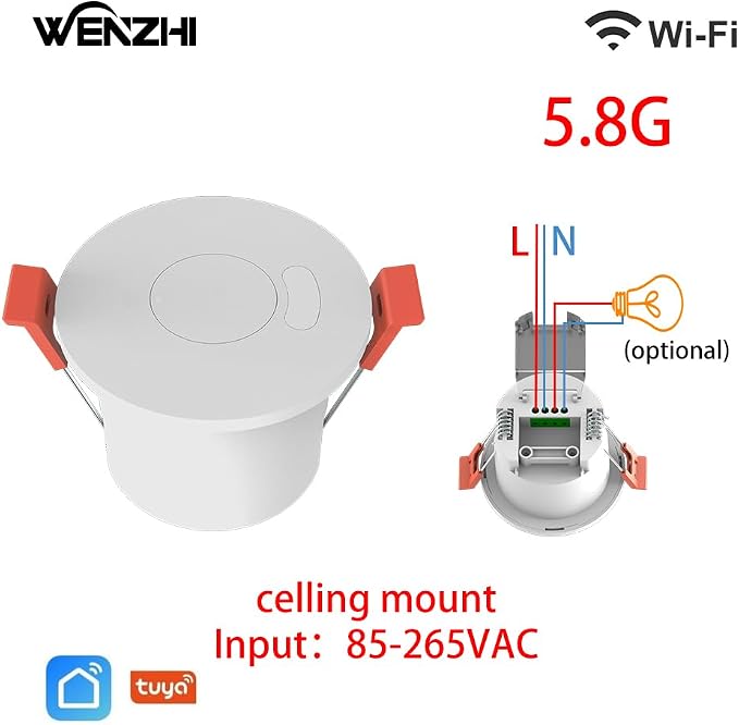 Presence Sensor, WenzhiIoT Smart Motion Sensor WiFi 5.8 GHz Radar MmWave - Image 2