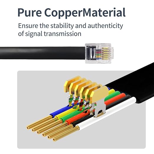 RJ12 Cable Short 3 feet Telephone Line Cord - Image 4
