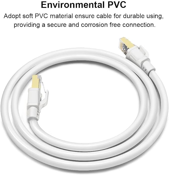Yauhody CAT8 Ethernet Cable 20FT, Outdoor Indoor 40Gbps High Speed SFTP 2000MHz - Image 5