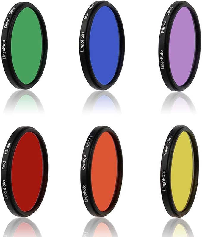 6pcs Round Full Color Lens Filter Set Red Orange Yellow Green Blue Purple+ 6 - Image 2