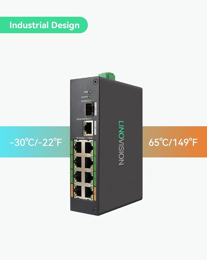 LINOVISION Industrial 8-Port EOC & POE Switch - Image 7
