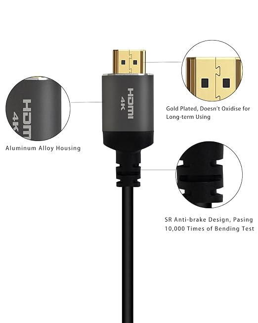 25 ft HDMI Cable 4K, High Speed Long HDMI Cables Support 4K 30Hz 2K 1080p 3D ARC - Image 3