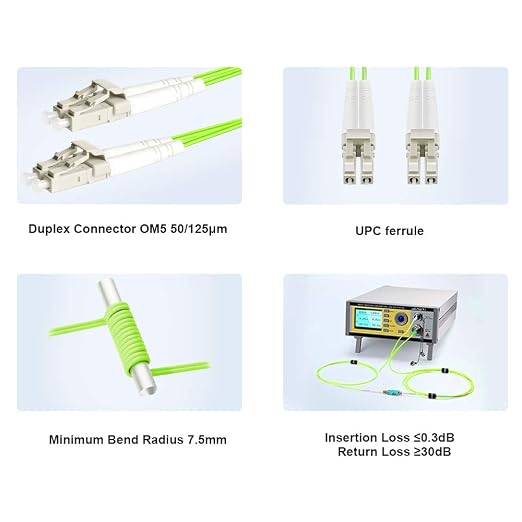 FLYPROFiber- 20M OM5 LC to LC Fiber Patch Cable, Length Options: 0.2m-20m - Image 3