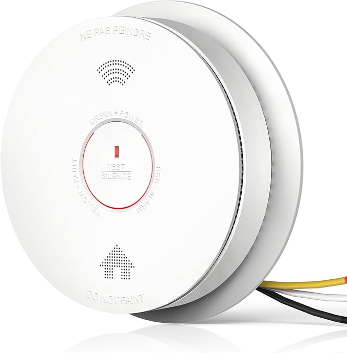 SITERWELL Hardwired Interconnected Smoke Detector Carbon Monoxide Detector Combo by SITERWELL