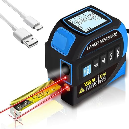 Tape Measure 4-in-1 Laser Digital Measuring Tape & 100m/328ft Laser Distance by TSTQH